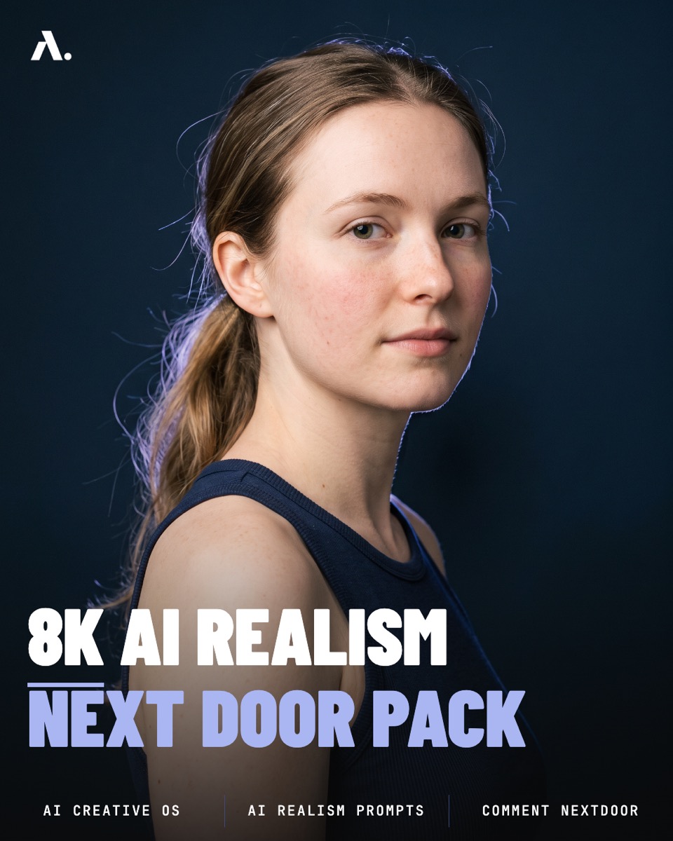 8K AI realism hero portrait from the NEXTDOOR pack